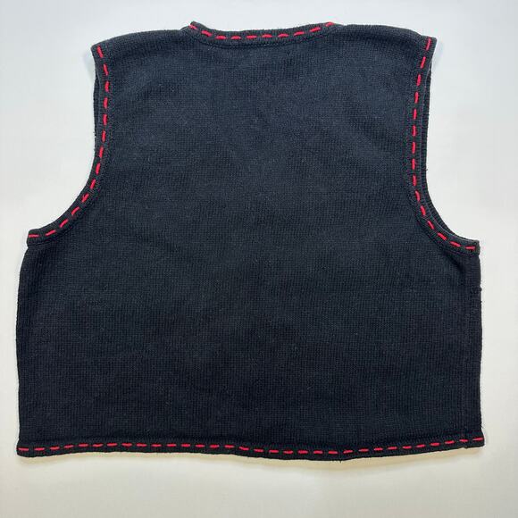 Y2K Segue Ugly Christmas Sweater Vest Black Size XL - Picture 7 of 7